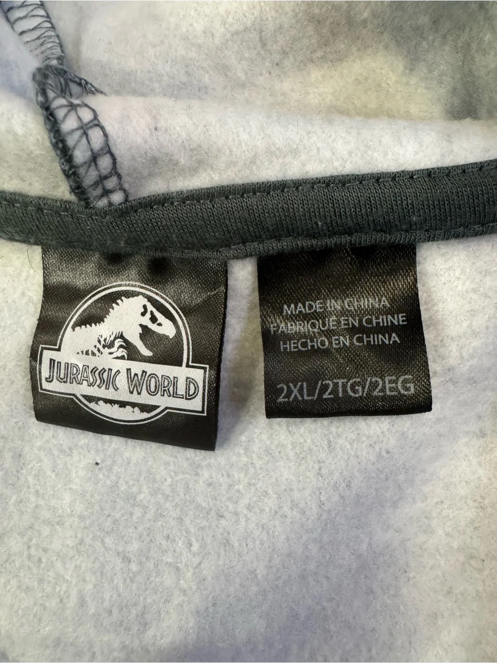 Jurassic World Youth 2XL Dinosaur Costume Full Zip Hoodie T-Rex Graphic
